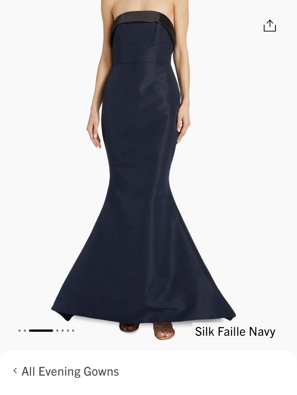 ALEXIA MARIA CHLOE Navy Silk Faille Mermaid Gown
